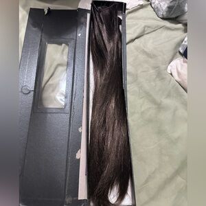 Clip-on Hair Extensions 18 inches straight dark brown